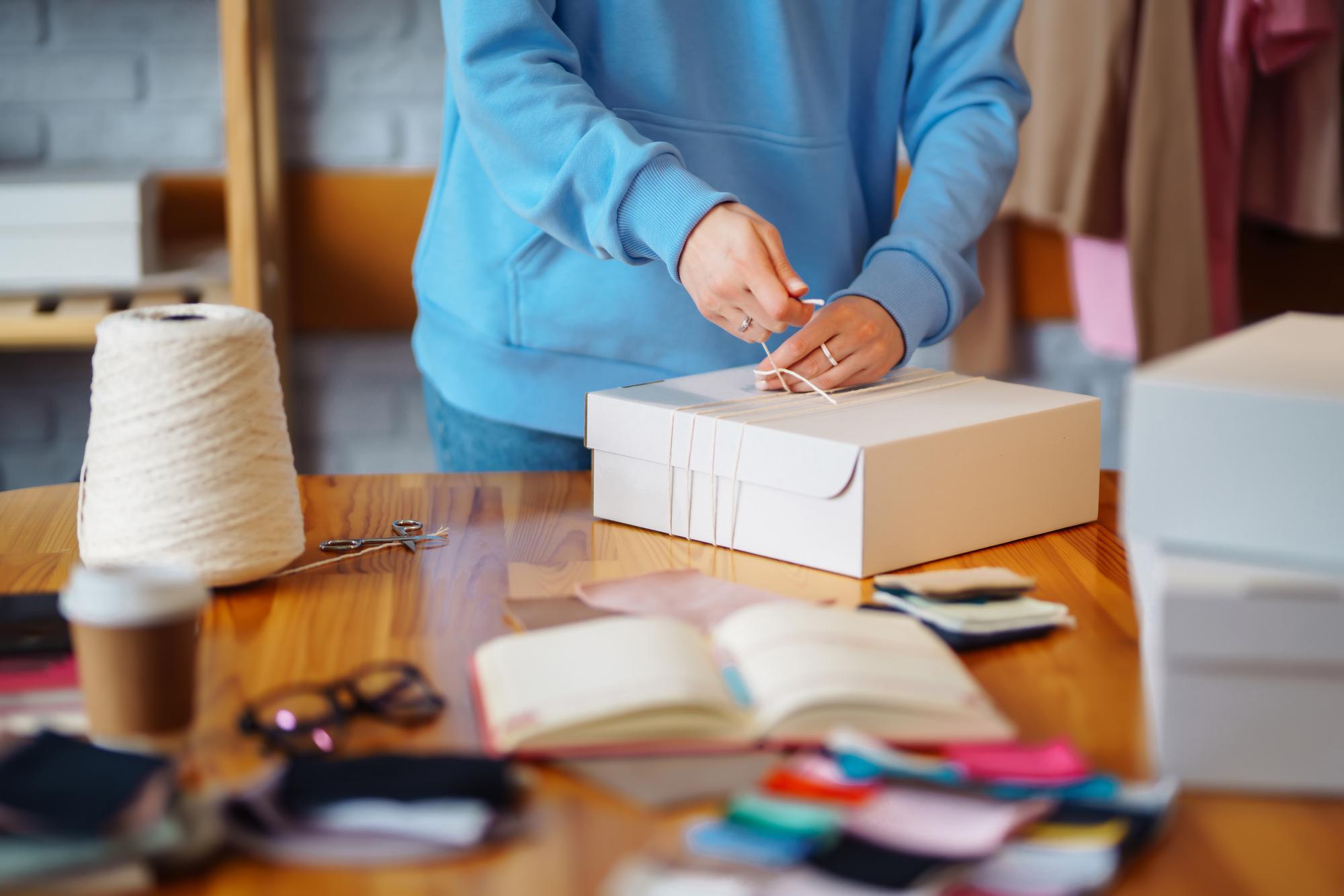 Packaged embroidered goods ready to ship