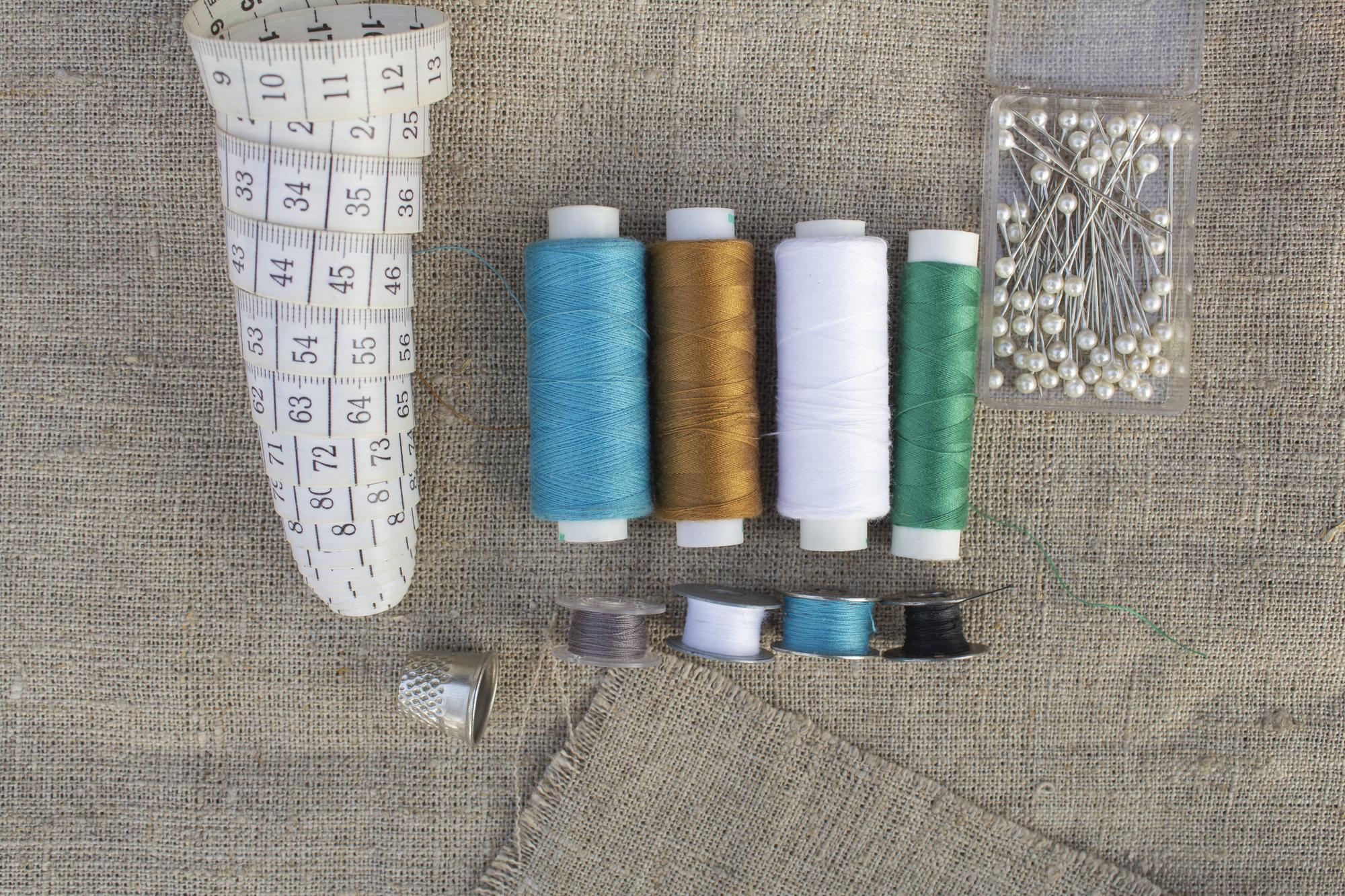 Stack of embroidered labels